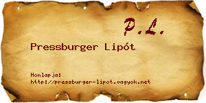 Pressburger Lipót névjegykártya