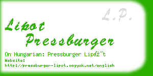 lipot pressburger business card